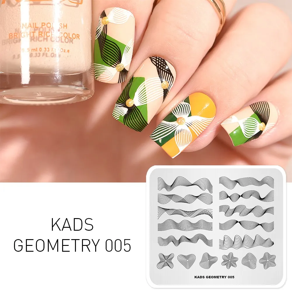 Geometry 005 Стемпинг 42 вариантов дизайна Прохладное лето цветы мода изображения Пластины для стемпинга Штамп для ногтей Трафареты для ногтей для маникюра Стэмпинг Дизайн ногтей - Цвет: Geometry 005