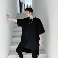 mens t shirts springsummer casual baggy short sleeve t shirts medium length round neck hip hop punk goth t shirts trend