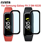 FIFATA 2 шт. 3D HD черная рамка экран загибающаяся защитная плёнка для Samsung Galaxy Fit 2 SM-R220 Смарт-часы из мягкого стекла Защитная плёнка
