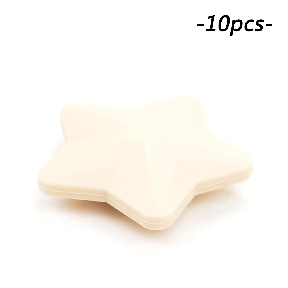 Navajo white LOFCA 10 шт. силиконовые бусины Мягкие Детские Прорезыватели для зубов Diy ювелирные изделия браслет колье и кулон детский Прорезыватель силиконовая звезда - Цвет: Navajo white