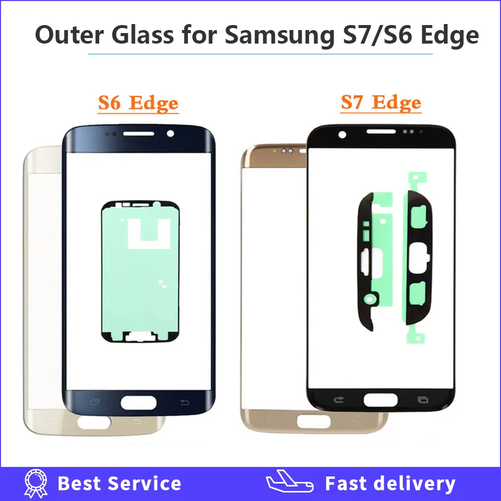 Переднее внешнее стекло крышка объектива Замена для Samsung Galaxy S6 S7 Edge G925 G935 G935F G935FD