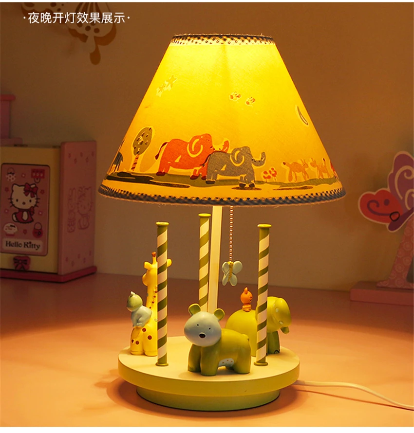 

Современная настольная лампа с милыми животными для детской комнаты, прикроватная лампа для спальни мальчика и девочки, мультяшное освещение, креативные Настольные светильники для детского Кабинета E27