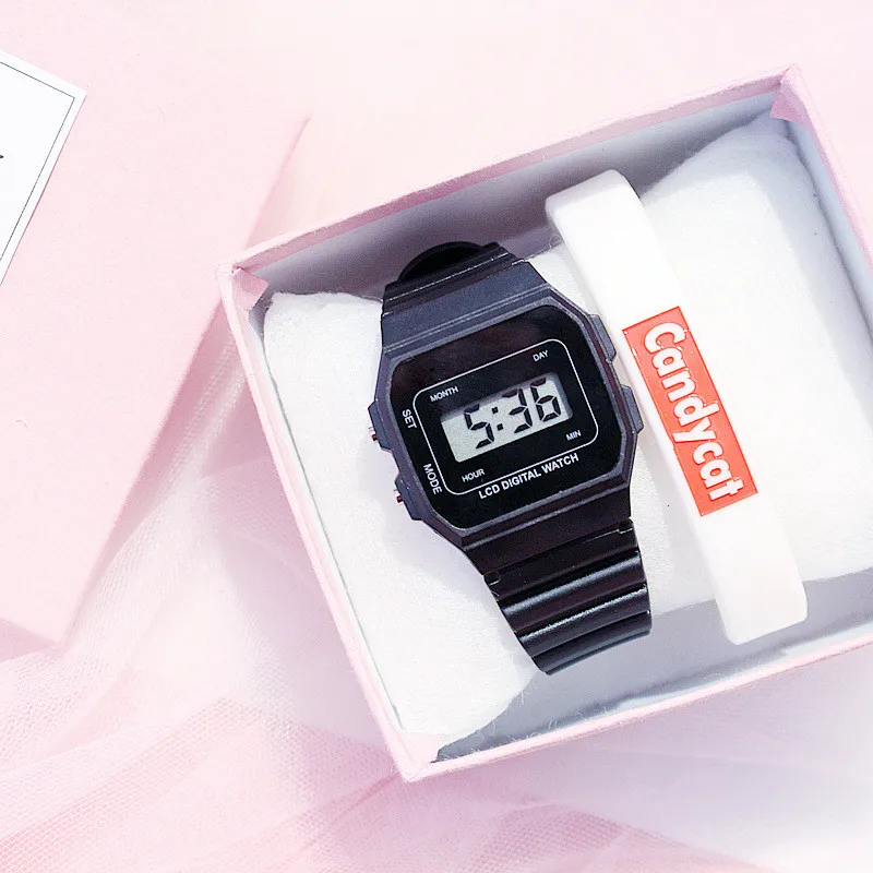 Модные спортивные брендовые электронные часы для женщин силиконовый ремешок