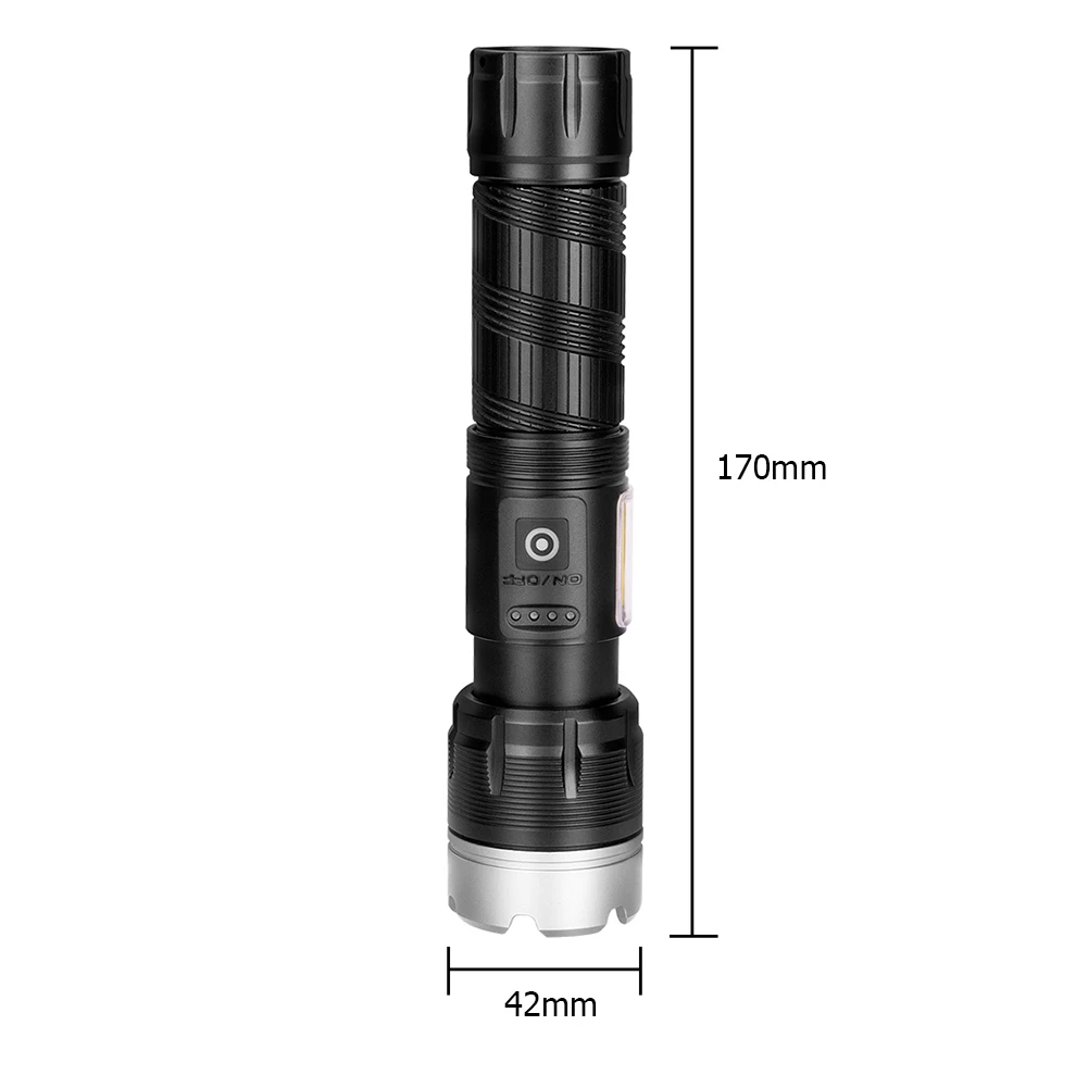 

USB Rechargeable Glare Flashlight Portable Aluminum Alloy Waterproof Zoomable LED Powerful Torch Hand Light Camping Tent Lantern