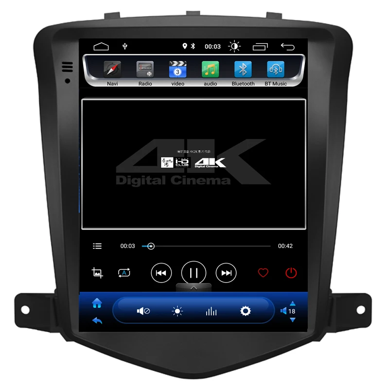 Tesla Стиль Android автомобильный радиоприемник gps-навигация dvd-плеер для Chevrolet Cruze 2009-2013