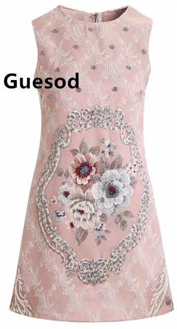 

Women Dress High Quality Diamond Vintage Royal A-Line Peony Print Elegant Dress Female New Guesod