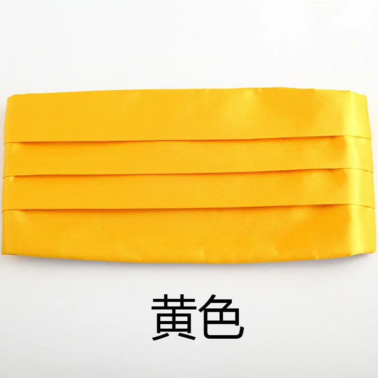 yellow Мужской классический широкий пояс из сатина, эластичный пояс, широкий пояс для смокинга, для торжественных свадеб, выпускного вечера, вечерние, на талии - Цвет: yellow