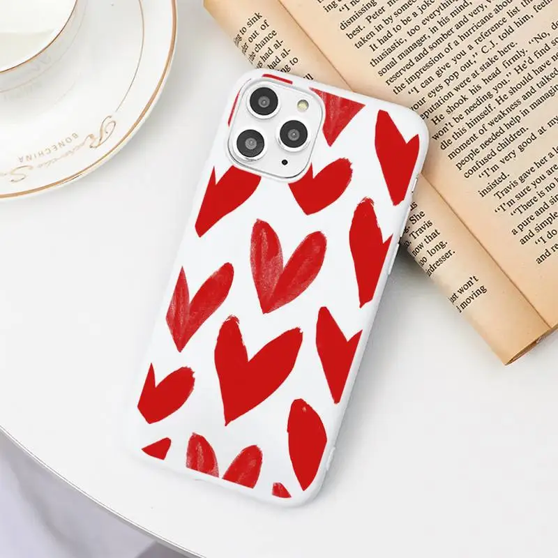 

Heart corlorful art design pattern high quality Phone Case shell Candy Color for iPhone 6 7 8 11 12 s mini pro X XS XR MAX Plus