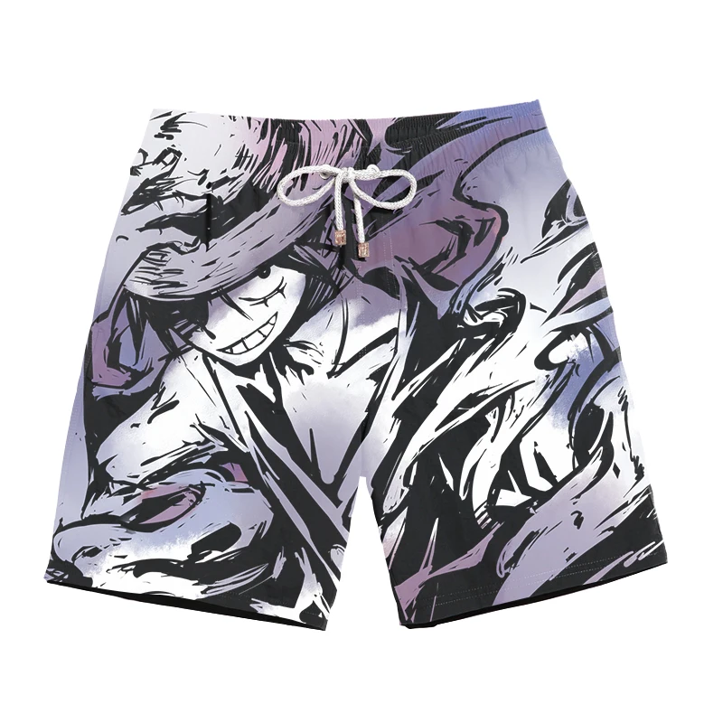 Новинка 2019 летние быстросохнущие пляжные шорты мужские односекционные с 3D аниме