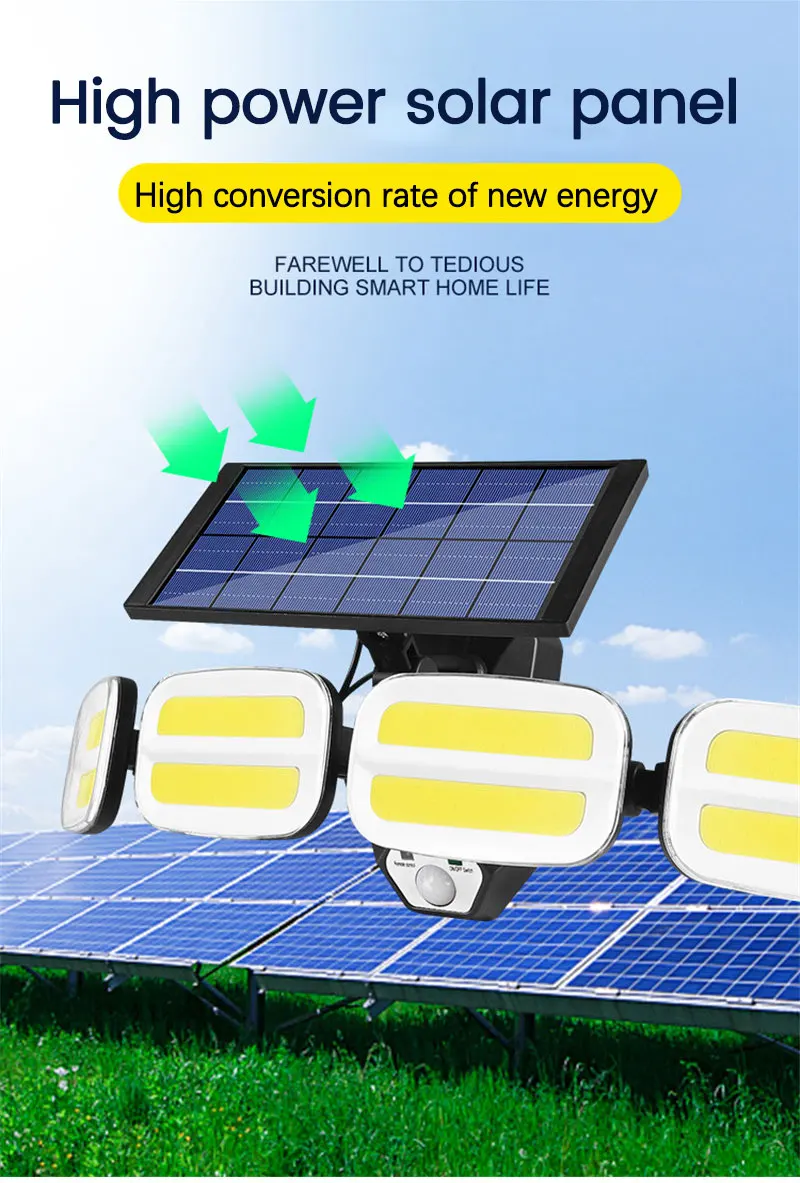 

200 LED 240COB Solar Light Outdoor Solar Lamp with Motion Sensor Solar Powered Sunlight Spotlights for Garden Decoration