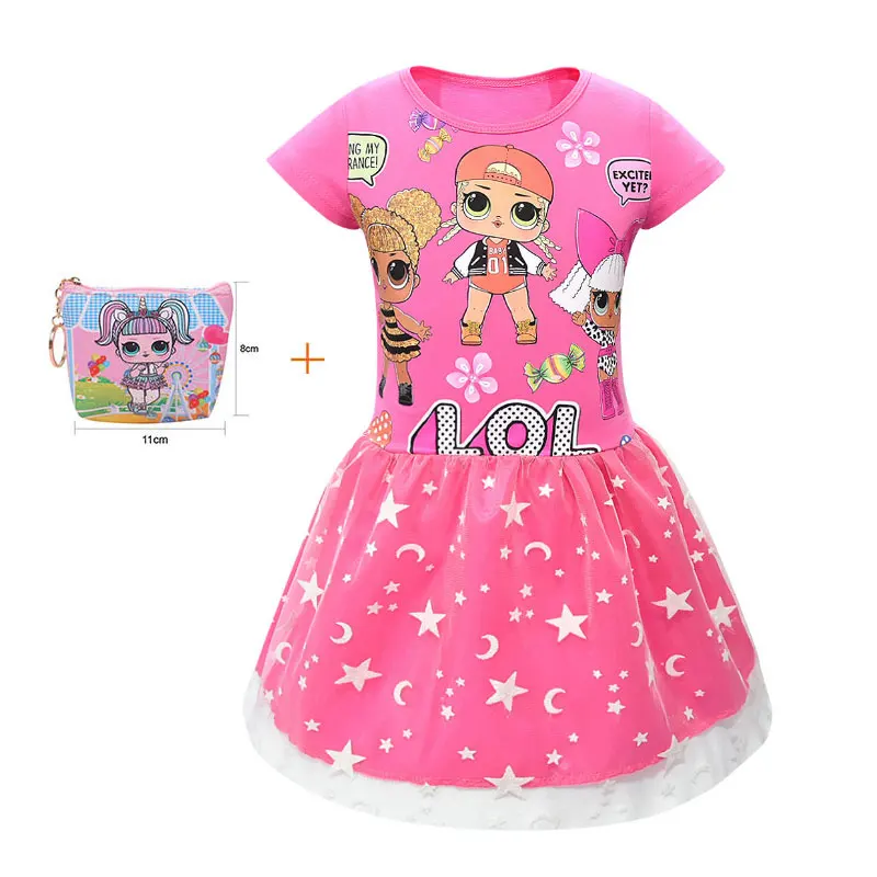2019 новое платье для девушки куклы сюрприз мультфильм девочек дети сетки двойной