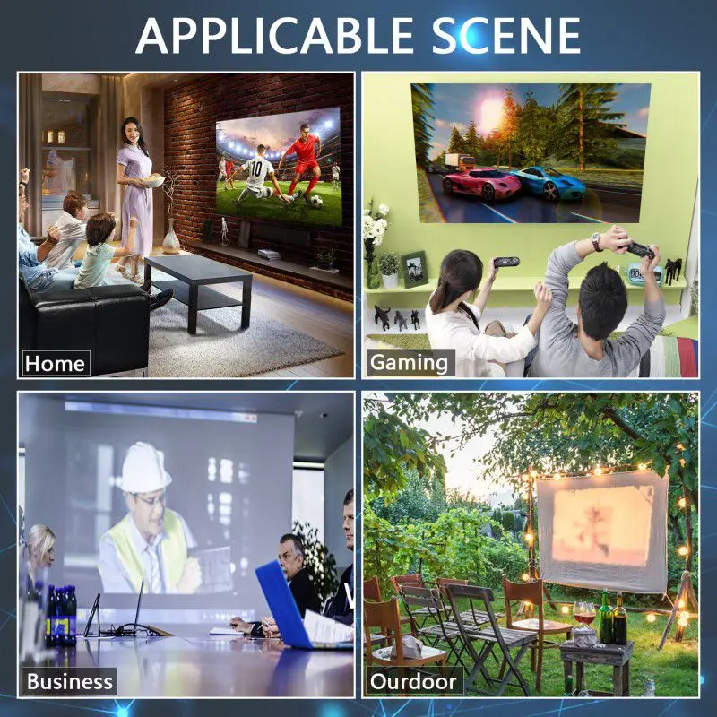 

OLEY Mini Video Projector, Portable Movie Projectors, Full HD 1080P Projector For TV Box PS4 Laptop Smartphone VGA TF AV