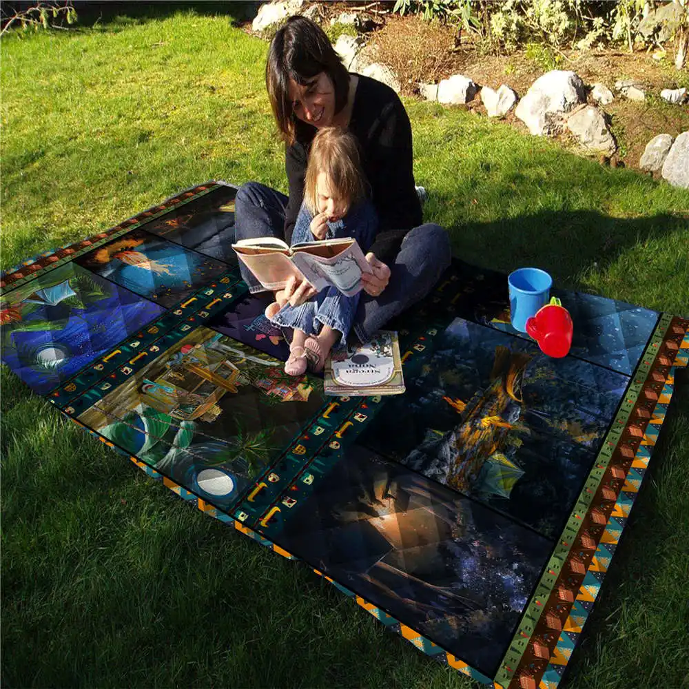 Чехол для дивана с аниме принтом походный элемент домашнее стеганое одеяло