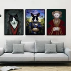 Портрет кошки собаки коровы винтажная настенная Картина на холсте скандинавские плакаты и принты настенные картины для гостиной дома