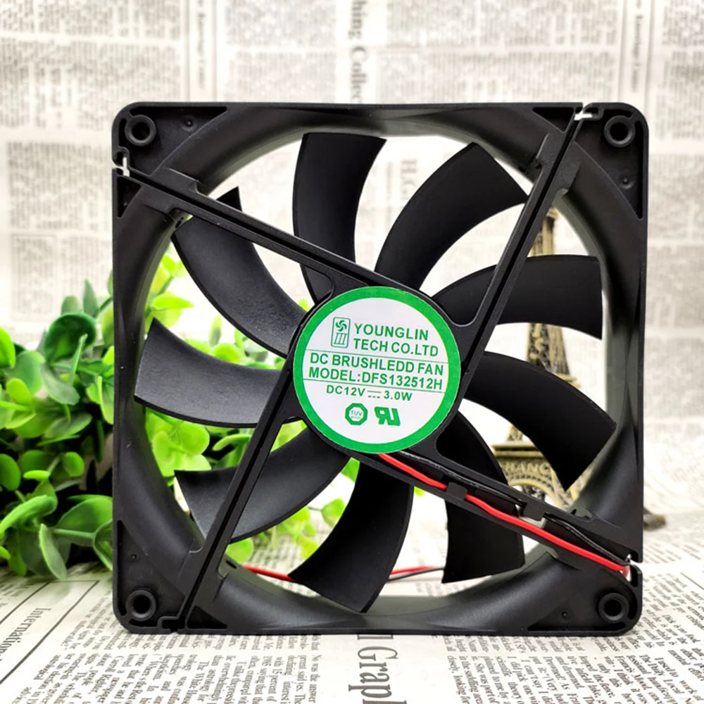DFS132512H DFB13512H бесшумный 135 Вентилятор охлаждения шасси DC 12 В 3 Вт 2600 а 13525 об/мин 135*25