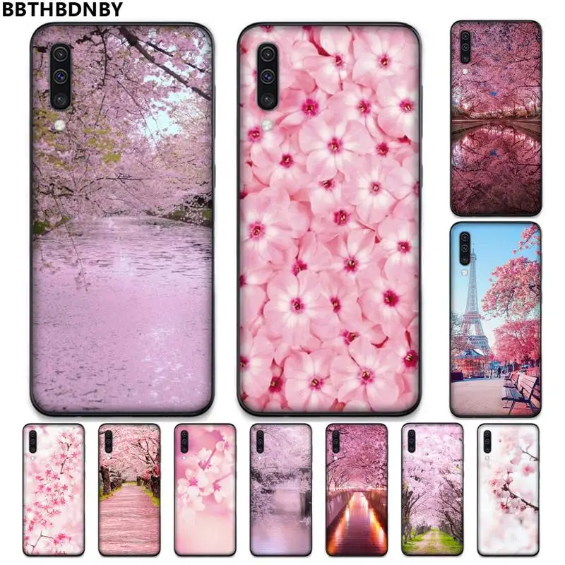 

Cherry blossoms pink flower lanscape Phone Case For Samsung galaxy A S note 10 12 20 32 40 50 51 52 70 71 72 21 fe s ultra plus