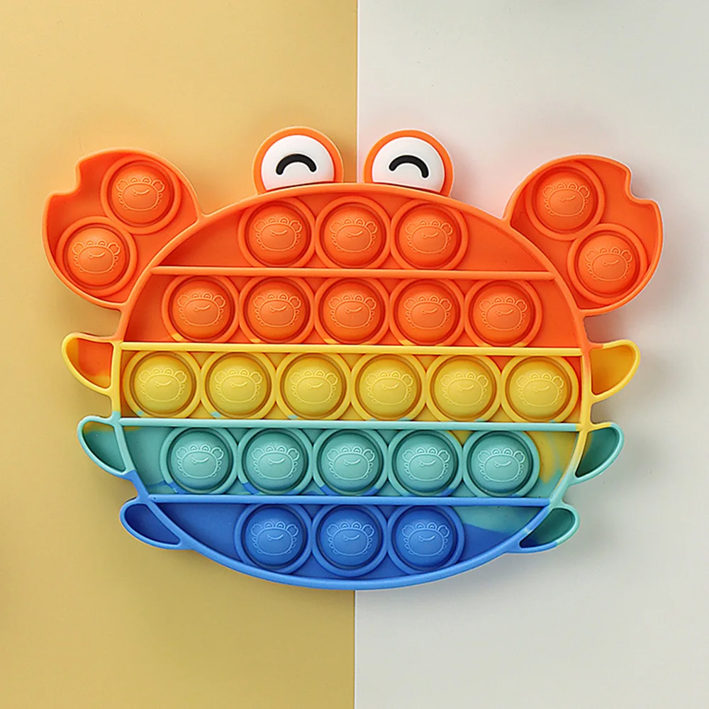 Arco Iris nuevo cangrejo marisco Fidget juguete de burbuja de estr&eacute;s sensorial juguete alivio Anti-estr&eacute;s Simple juego AntistressToys los ni&ntilde;os-1