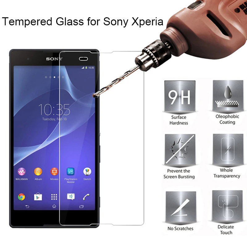 9H HD Защитное стекло для Sony Xperia C3 C4 C5 Dual Smartphone переднее E1 E3 E4 E4g E5 закаленная пленка |