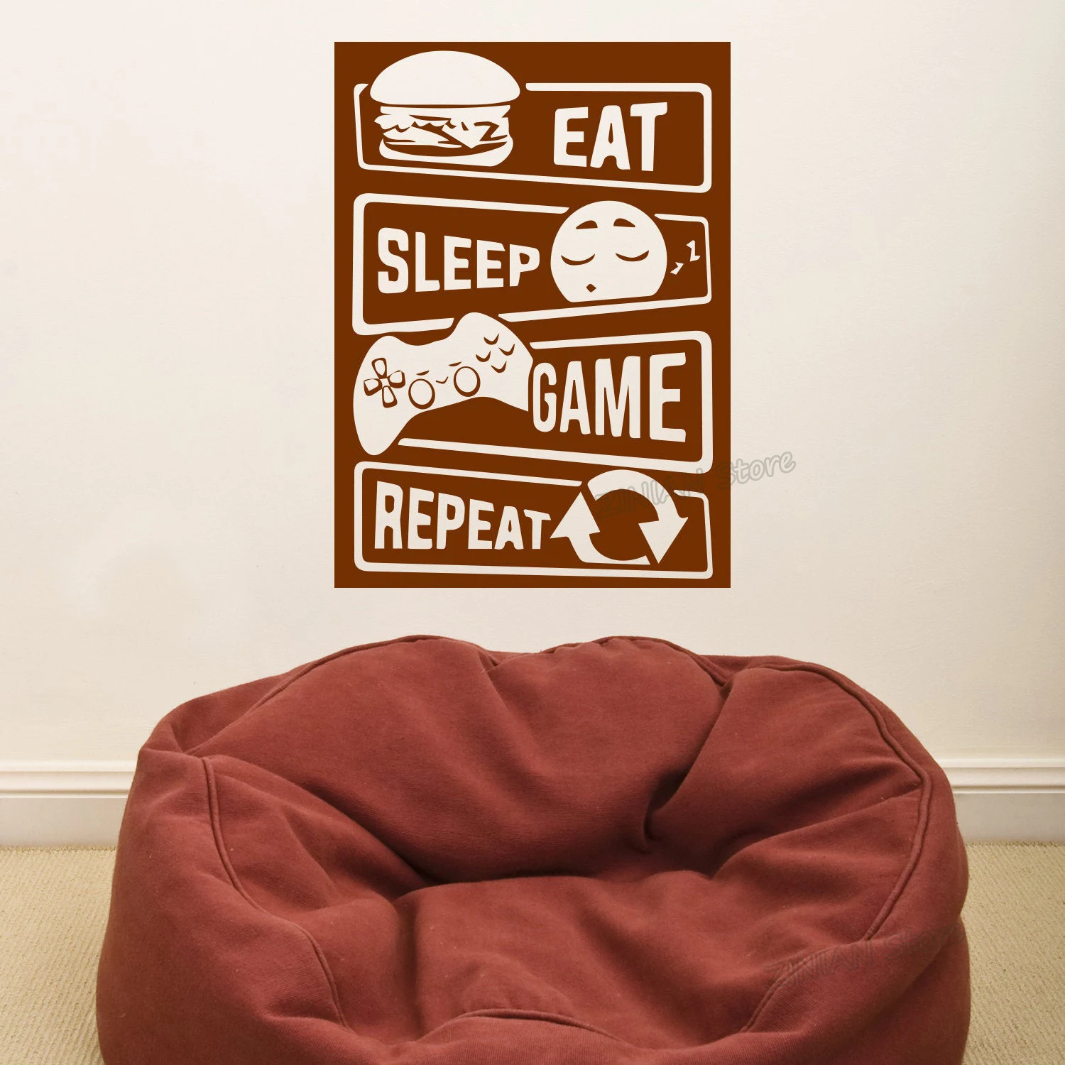 

Gamer Sticker Game Room Door Wall Decals Removable Gaming Zone Posters Self Adhesive Wallpaper Wall Stickers Boys Room A315