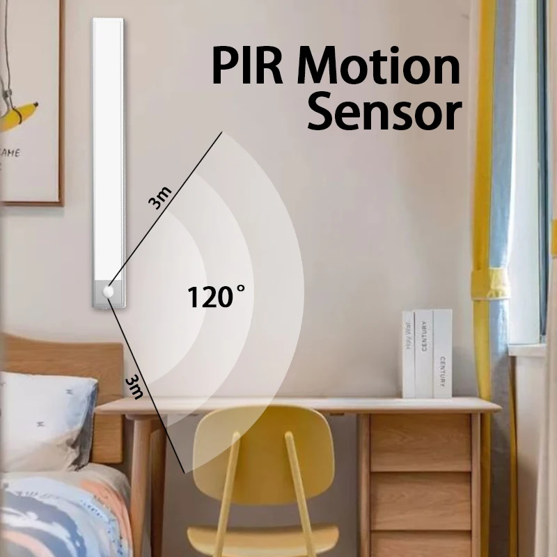 Ultra-thin LED Cabinet Light Rechargeable Motion Sensor USB Night Lights Induction Lamp Wardrobe Closet Kitchen Lighting | Лампы и
