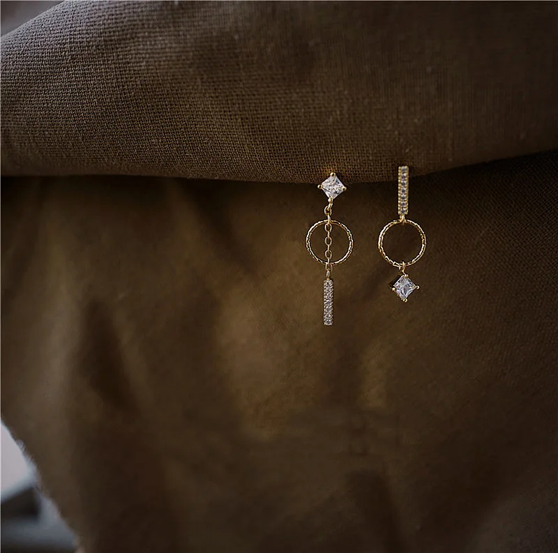 

Роскошные оригинальные Изящные Асимметричные подходящие ко всему серьги со звездным светом, Женские Ювелирные изделия, серьги-капли, блестящие серьги