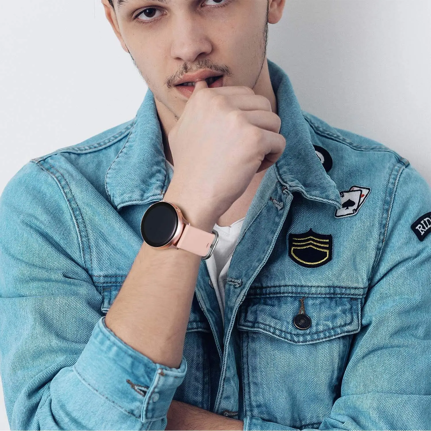 Силиконовый браслет 20 мм для Samsung Galaxy Watch Active 2 40/44 спортивный смарт-браслет 22