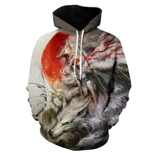 BIAOLUN, модная, галактика, космос, 3D, толстовка, яркий волк, принт, толстовки, кофты, для мужчин, женщин, унисекс, с капюшоном, пуловеры, животные, 3D топы - Цвет: picture color