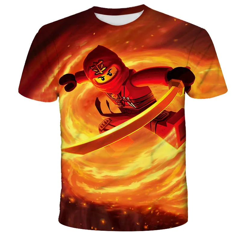 

New Baby Boys Legoes T Shirt Ninjago Children's Wear Summer Kids Clothes Toddler Summer Short Sleeves Anime T-shirt 4-14Years