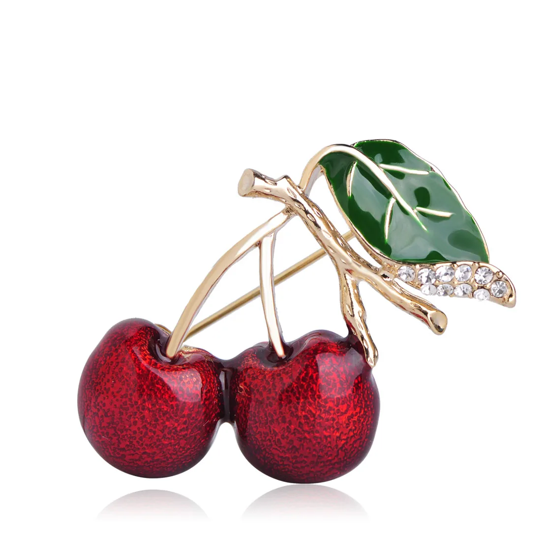 Брошь &quotВишня&quot Спелая черешня. Брошка со стразами|Броши| |