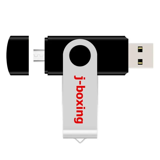 J-boxing Black OTG флешки 16GB Dual Port Pendrive 16gb Micro USB Flash Drives флешка usb disk for Android Samsung Huawei Tablets 1