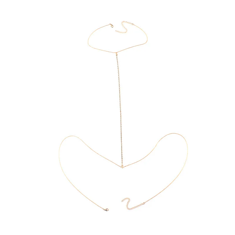 Цепочка со стразами Женская модное ожерелье с цепочкой на грудь соблазнительное