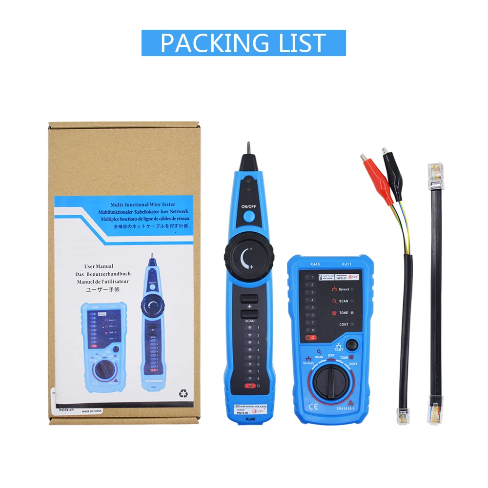 

Cat5 Cat6 RJ11 RJ45 Detector Telephone Wire Tracer Cable Tracker Toner Ethernet Line Finder