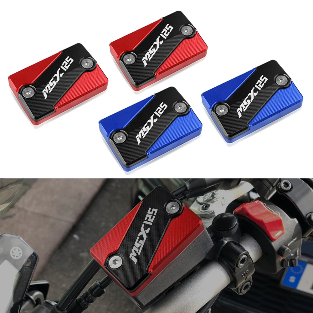 

Motorcycle Aluminum Front Brake Fluid Cap Cover Master Cylinder Fluid Pump Tank Protector For Honda MSX125 MSX 125 2013-2015 14