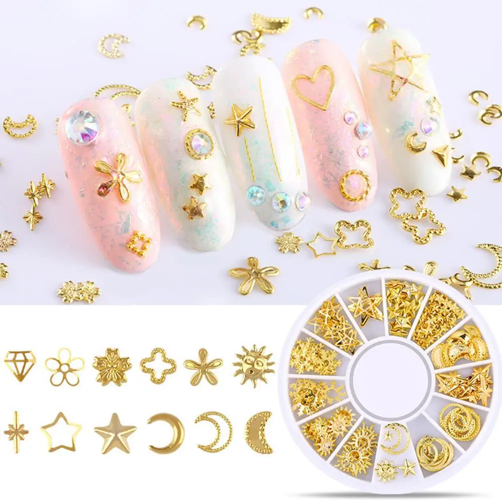 

14 Style Nail Art Jewelry Star Rivet Japanese Hollow Alloy Nail Decoration Rivet Jewelry Handmake Decoration Manicure
