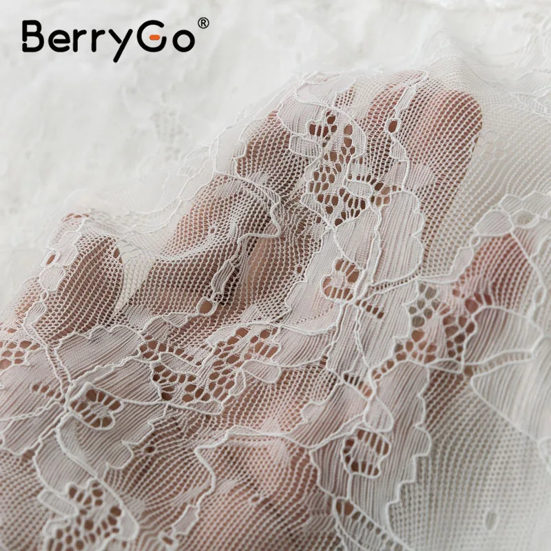 BerryGo элегантный галстук бабочка с жемчужиной Женская кружевная блузка со стоячим