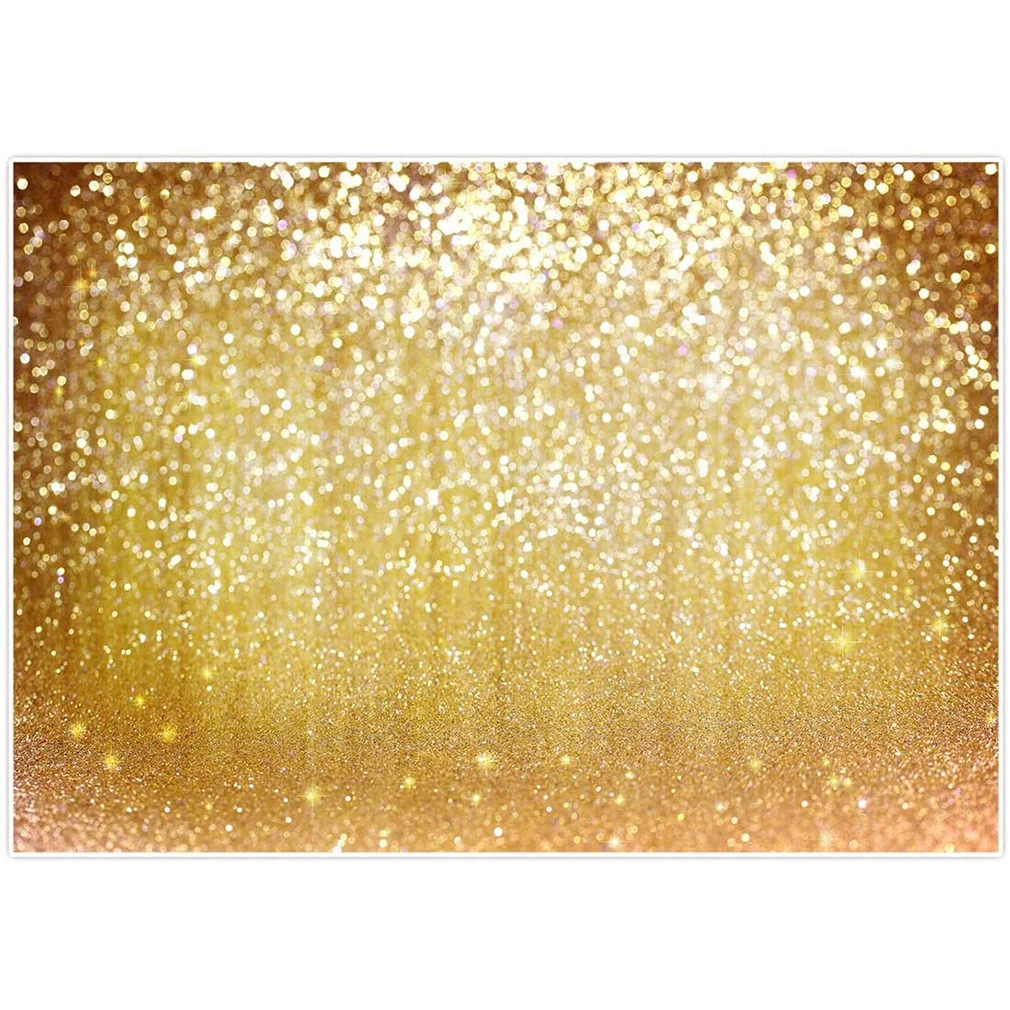 

Happy Birthday Backdrop Golden Glitter Bokeh Shining Photography for Graduation Bday Wedding Bridal Baby Shower Party Banner
