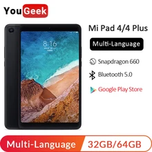 Планшет Xiaomi mi Pad 4 mi Pad 4 Plus, 8 дюймов, 10,1 дюймов, Восьмиядерный процессор Snapdragon 660, большой экран, 1920*1200, Мп+ Мп, 4G, планшеты на базе Android
