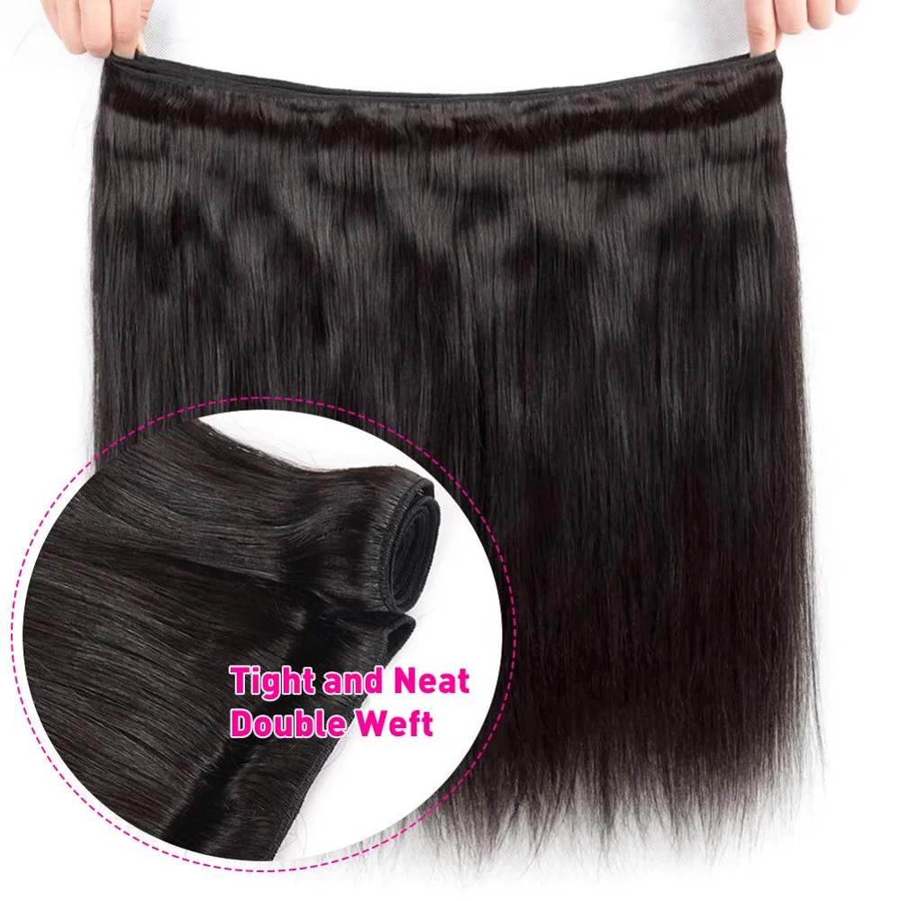 Сапфировые бразильские пучки прямых и волнистых волос с 4*4*2 Кружева Закрытие Remy