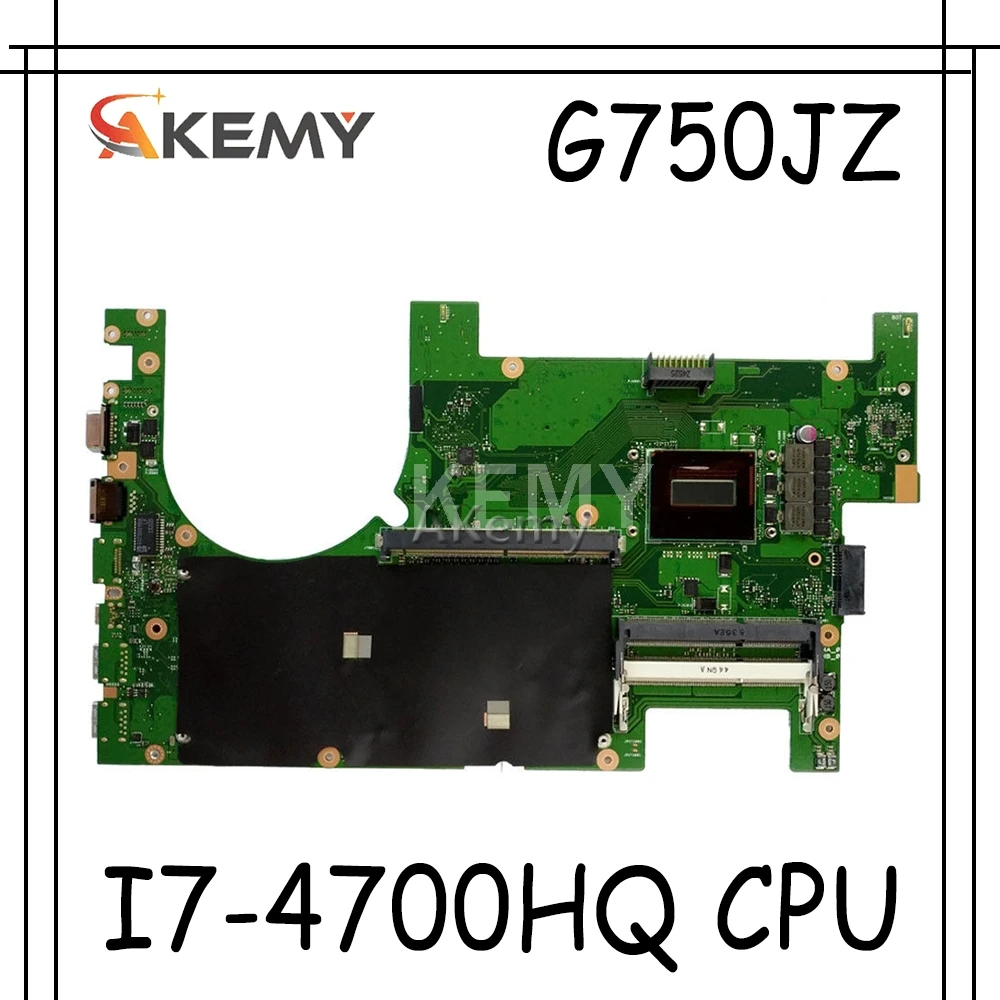 Akemy G750JZ Встроенная Материнская плата для I7 4700HQ For Asus G750JS G750J материнская ноутбука