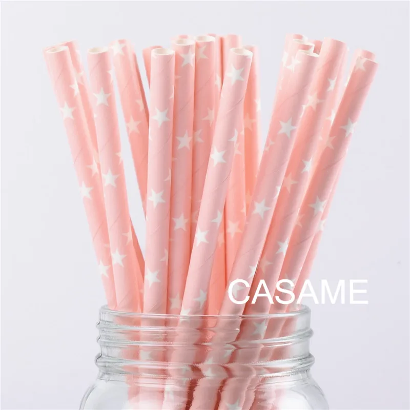Одноразовые бумажные соломинки в форме звезды Рождественские Свадебные