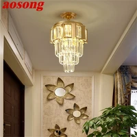 aosong chandelier lamp fixtures crystal pendant light postmodern luxury home led for aisle corridor