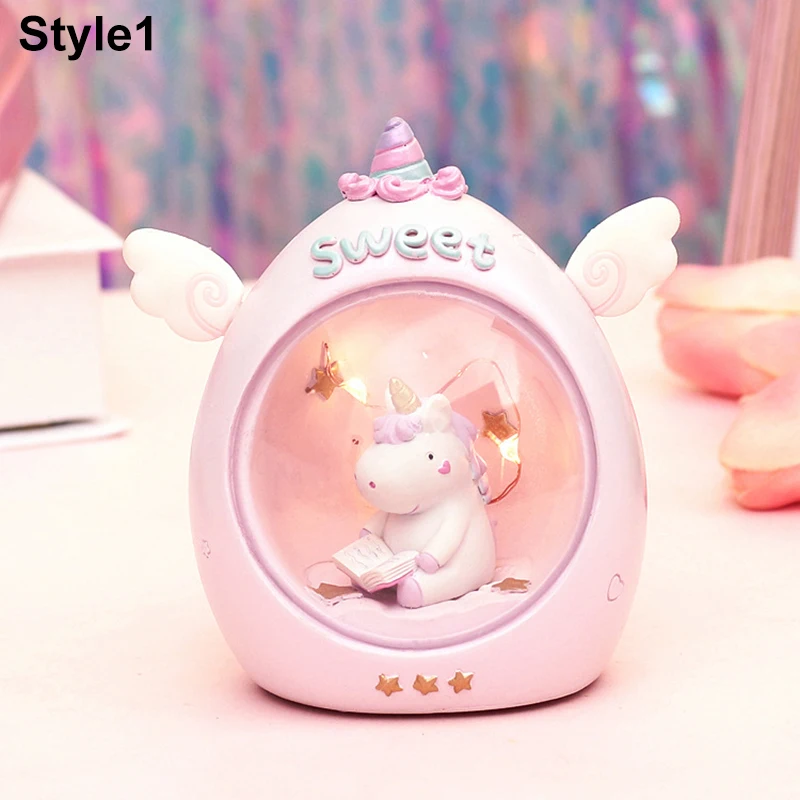 Милые смолы в виде единорога из мультфильма светодиодный ночной Светильник