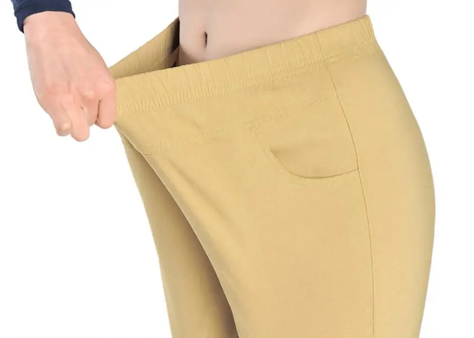 

2021 Spring Summer Thin Straight Pants Women Elastic Waist Casual pantalones mujer Female Solid Color Trousers Plus Size s1063