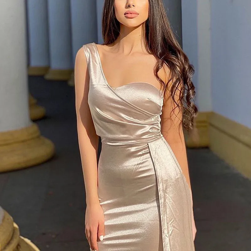 

Женское облегающее мини-платье без рукавов, с одним открытым плечом и шнуровкой, элегантное вечернее Клубное вечерние чное платье знаменит...