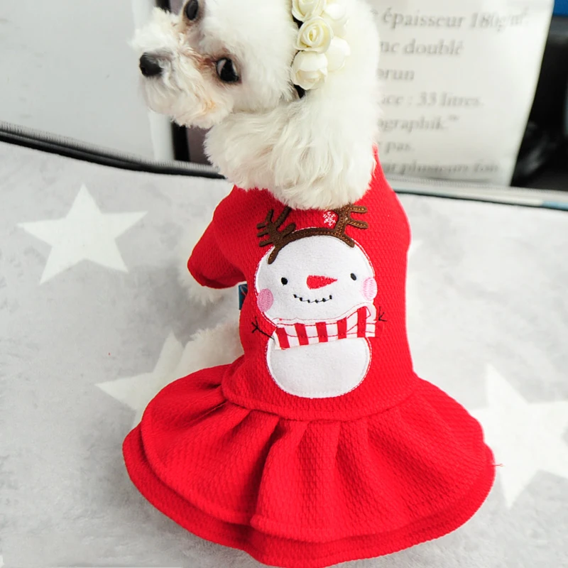 

Small Dog Dresses Plaid Ball Red Christmas Dog Costumes Xmas Clothes for Dog Small Pets Chihuahua