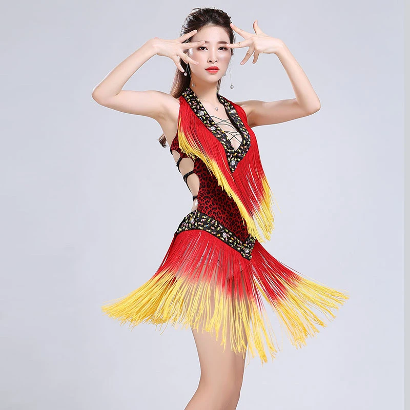 Сексуальное платье для латинских танцев с глубоким v образным вырезом и