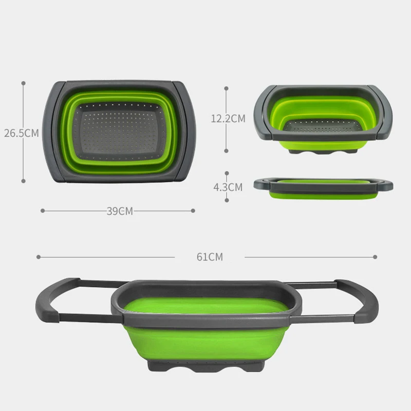 

Home Retractable Silicone Filter Pot Kitchen Collapsible Water Filter Foldable with Handle Filter Drainage Water Filter Basket