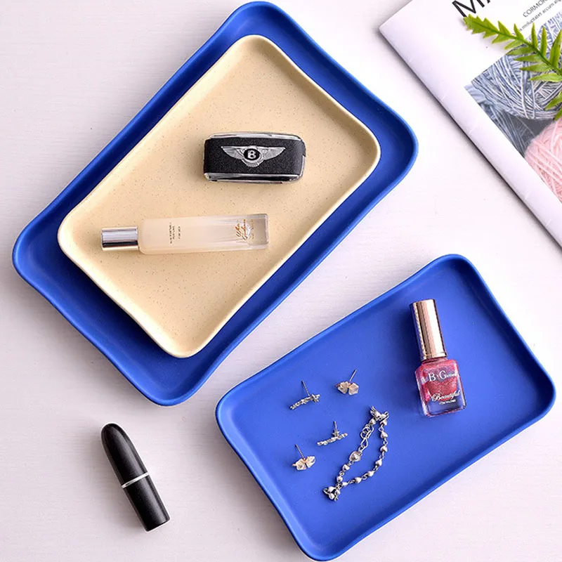 

Прямоугольный керамический поднос для хранения ювелирных изделий, тарелка для косметики, тарелка для фруктов и десертов, для дома, ресторан...