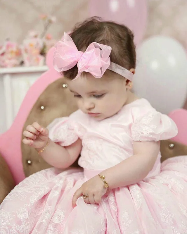 Розовые винтажные кружевные платья с цветочным принтом для девочек бальное