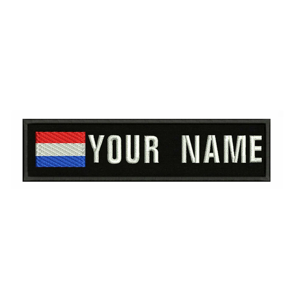 

Голландский Флаг Королевство 10X2.5cm вышивка пользовательское имя заплатка с текстом полосы значок с помощью утюга или застежка-липучка патч...